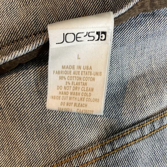 Joe's‎ Women's Blue Nyla Denim Trucker Jacket Size L Graffiti Graphic Streetwear - Picture 4 of 13